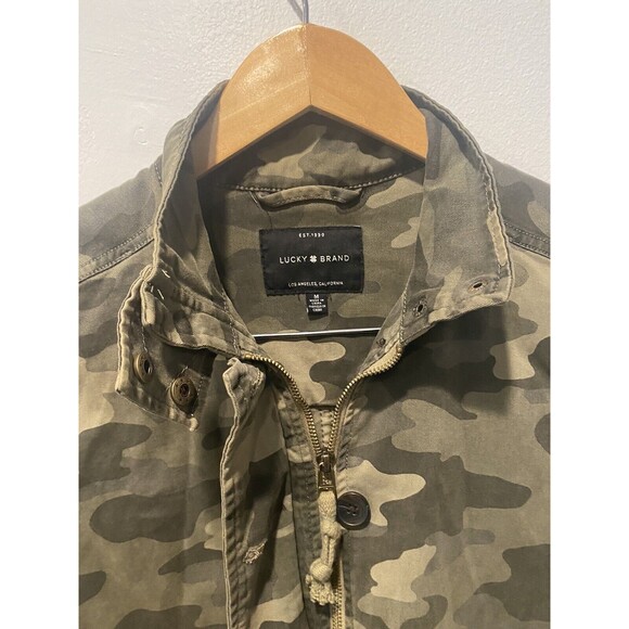 Lucky Brand Women's Long Sleeve Button Up Camo Printed Utility Jacket Sz Medium - Picture 5 of 6